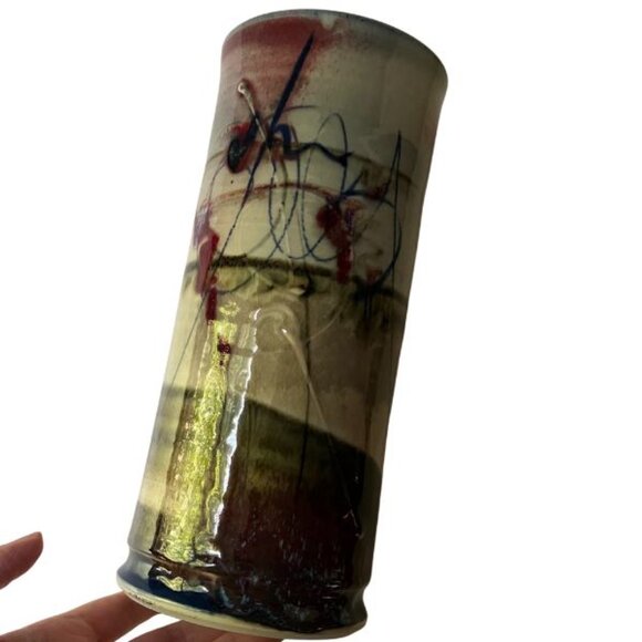 Tall Vintage Studio Pottery Vase - Picture 4 of 7